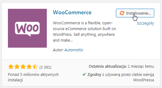 instaluj woocommerce