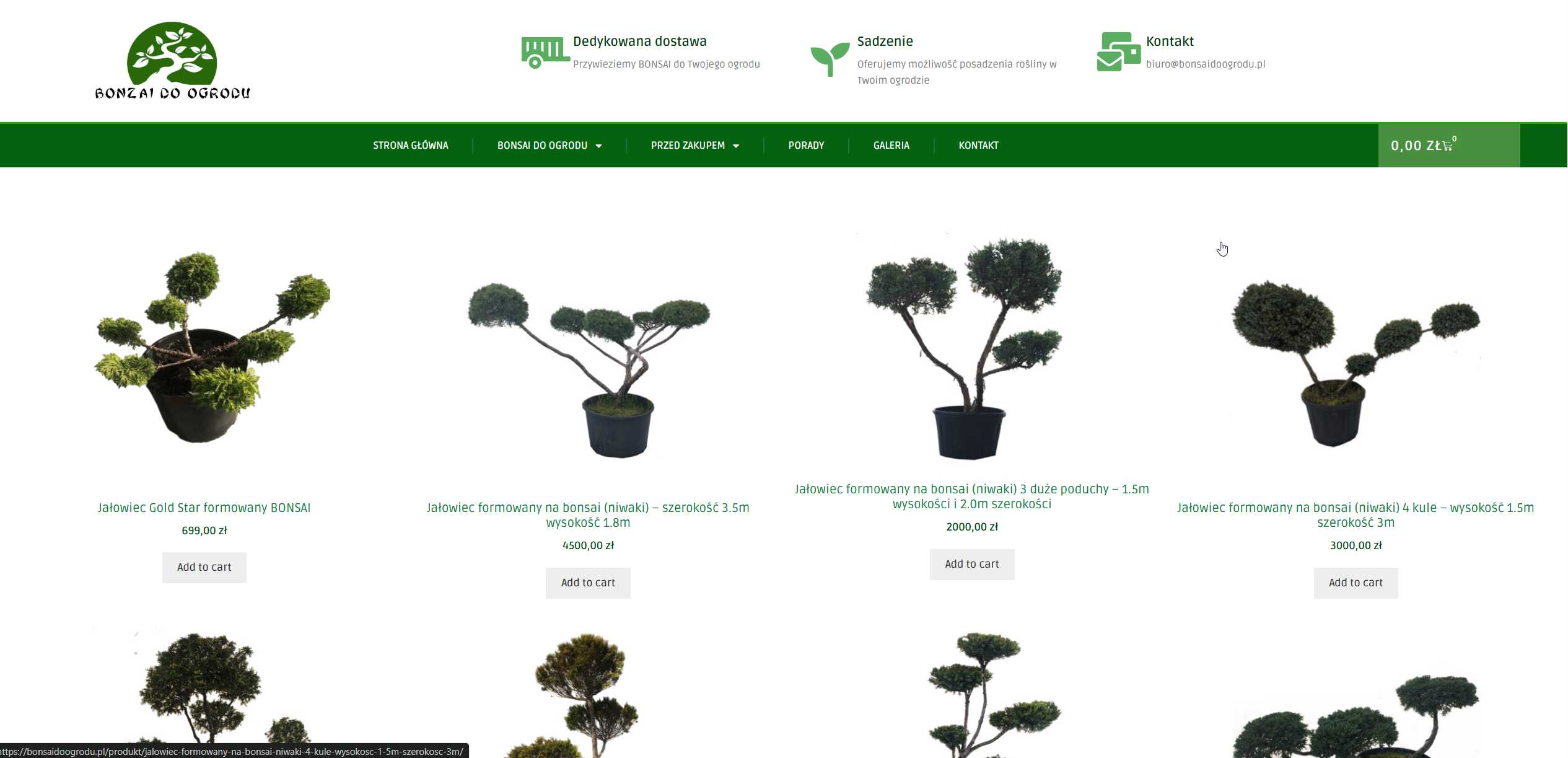 bonsai do ogrodu sklep internetowy woocomerce